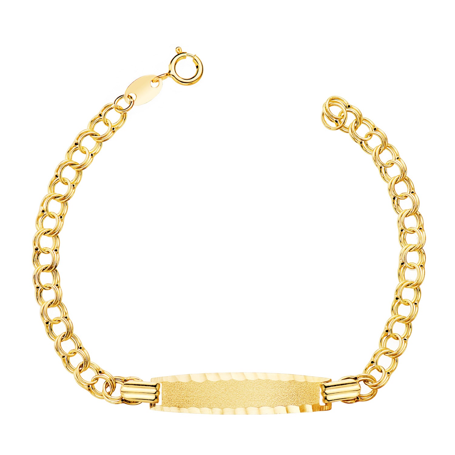 18K ungarsk gul guld kantstenskæde 14,5 cm diamantplade: 26X6MM