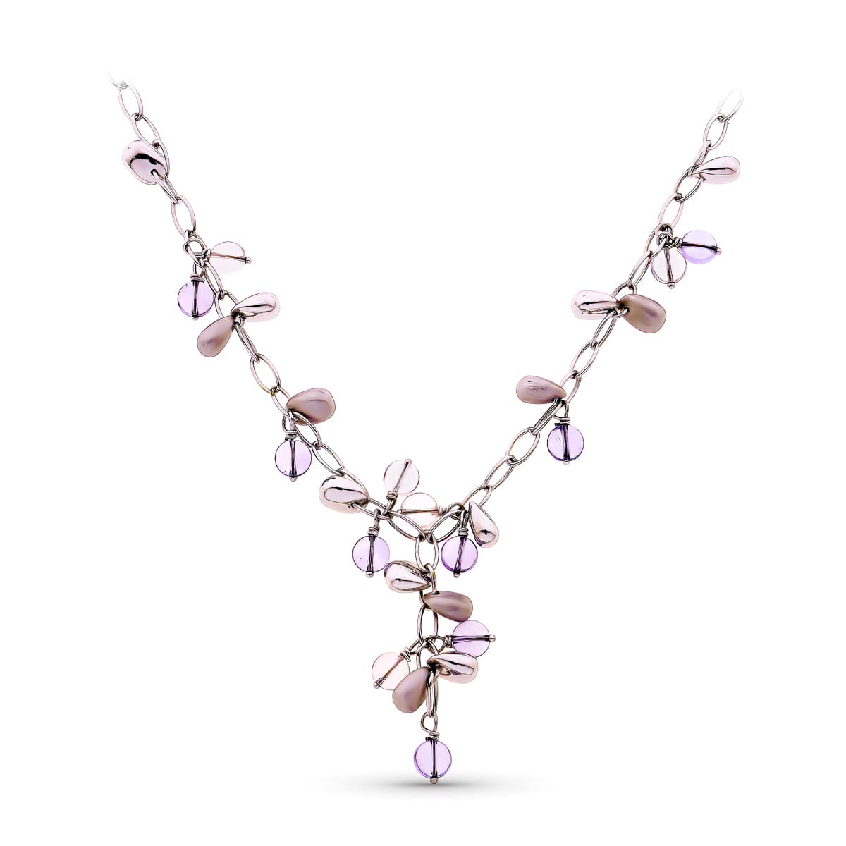 18k witgouden stenen ketting