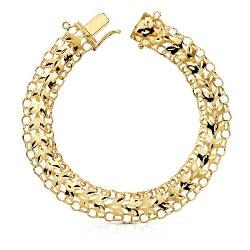 Pulsera Princesa Oro Amarillo 18K 10 mm 20 Cm 120 Gr