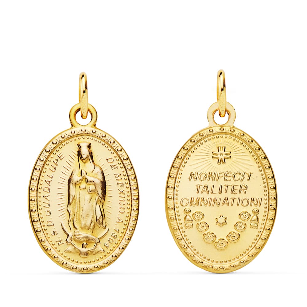 18K Scapular Our Lady of Guadeloupe 23X15 mm