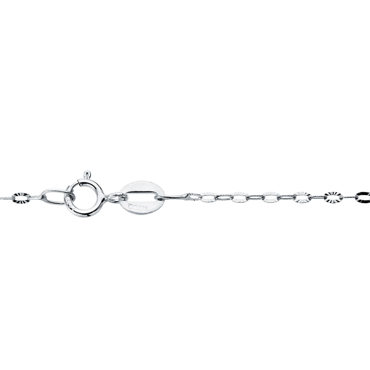 18K Chaîne en Or Blanc. 1 mm 45 Cm.