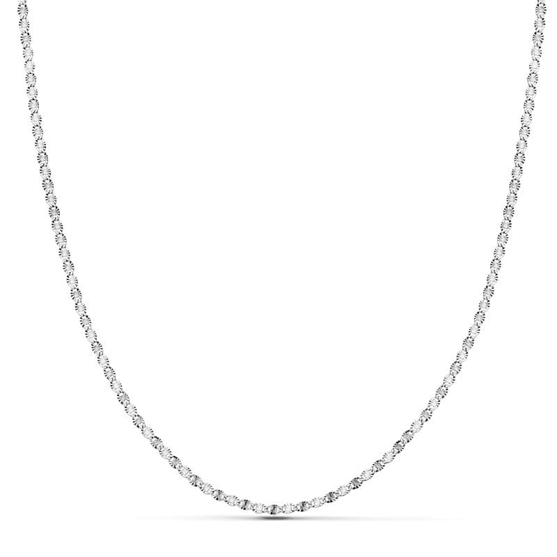 Chaîne Diamant Or Blanc Massif 18K 50 Cm 15 mm