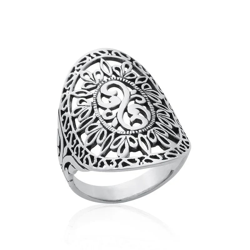 Inel Oval Ajurat – Argint | Azulin