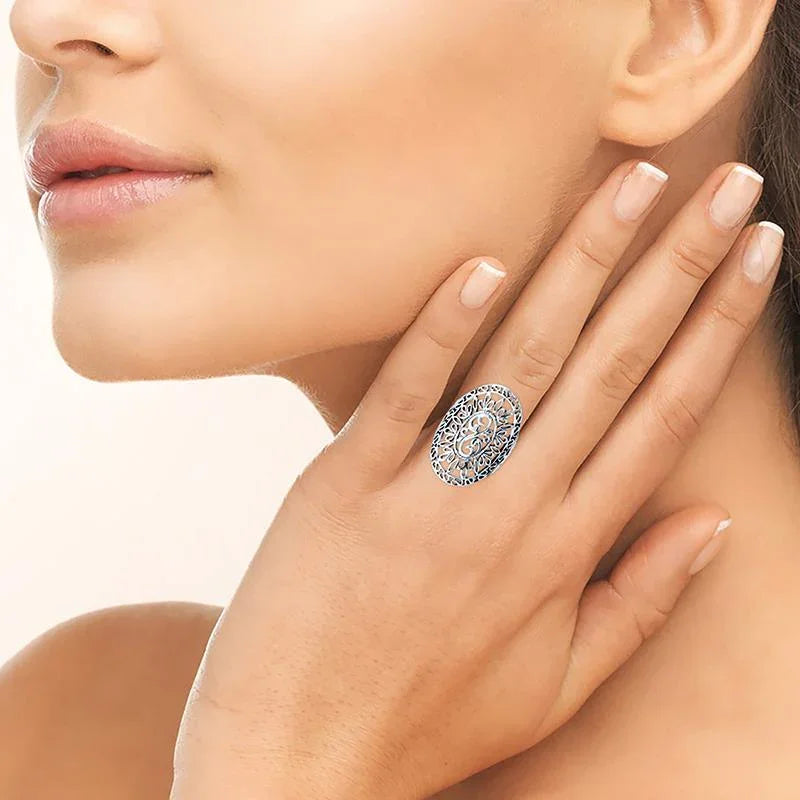 Inel Oval Ajurat – Argint | Vedere Azulin 2