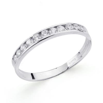 Schienenring aus 18-karätigem Weißgold mit Zirkonia