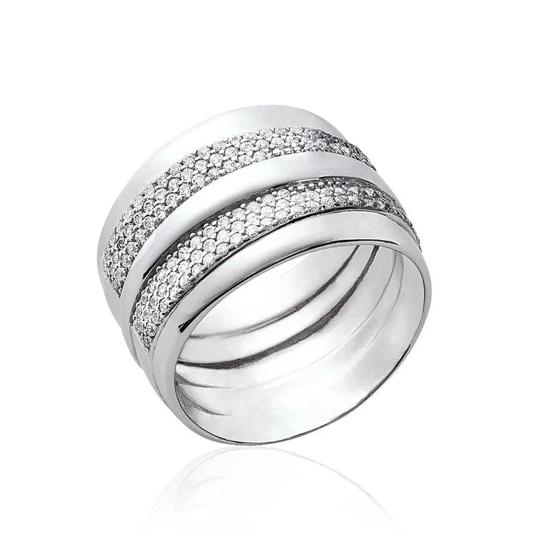 Bague Large Striée – Argent | Azuline
