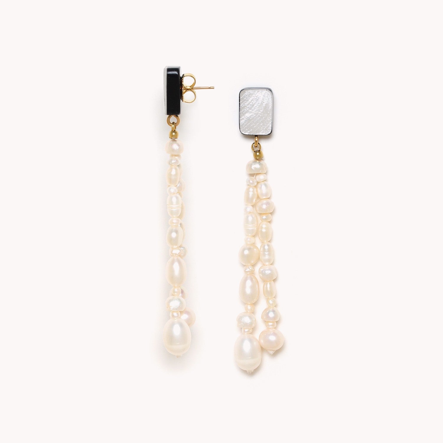 Moonlight - 2 Rows Pearls - Earrings - Nature Bijoux