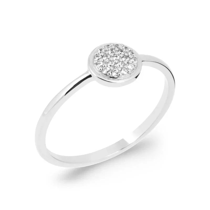 Bague Cercle Pavé – Argent | Azuline
