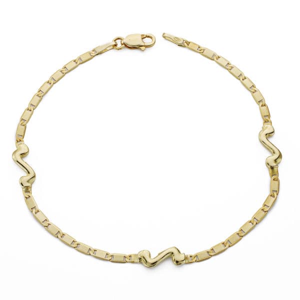 Bracelet Fin Or Jaune 18K Motif 18 Cm
