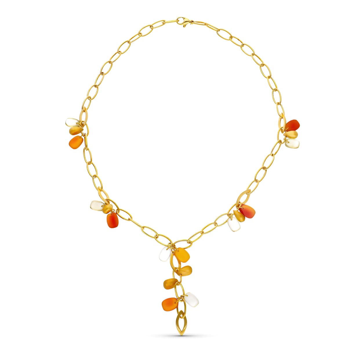 18K gult guld Choker med färgade stenar