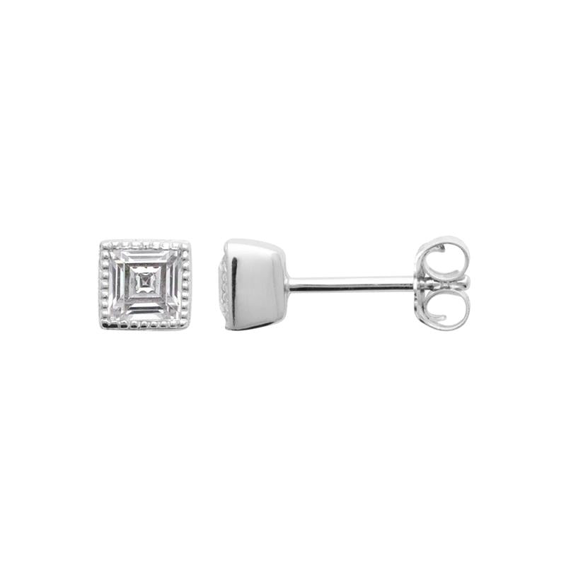 Square - Silver - Earrings