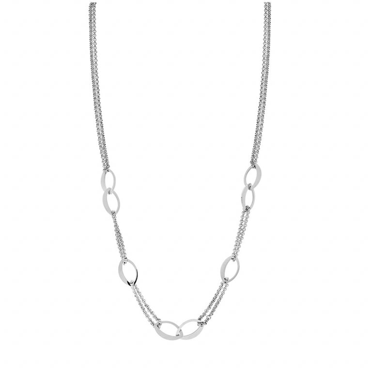 Collier mode motifs ovales – Acier | Azuline vue 2