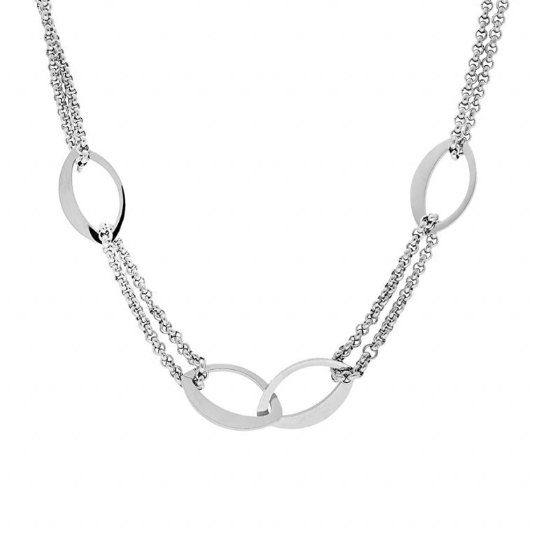 Collier mode motifs ovales – Acier | Azuline