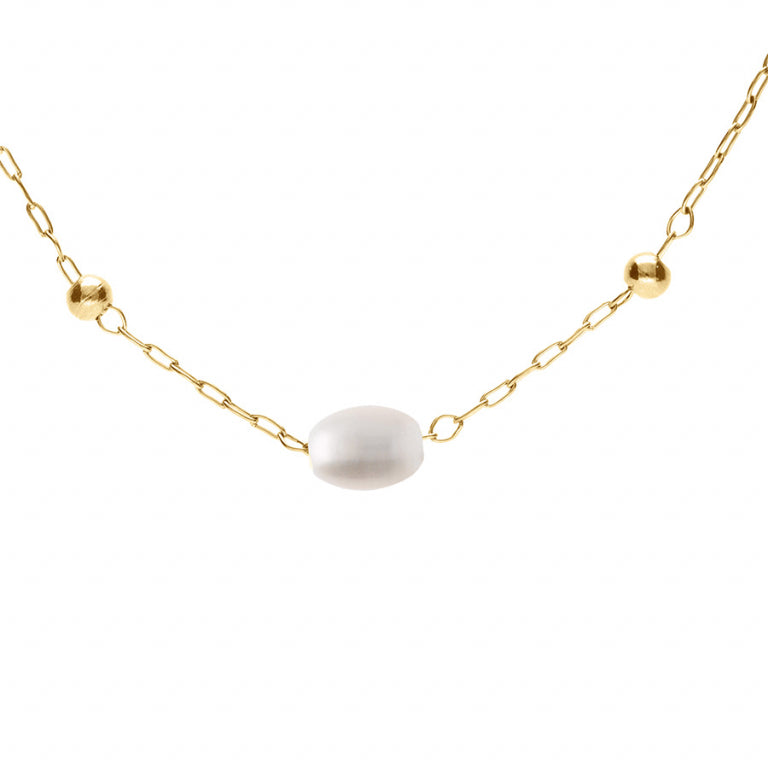 Ovale Halskette – Goldener Stahl | Azuline