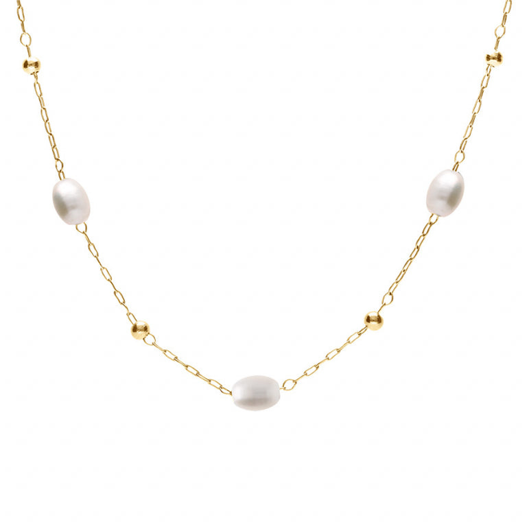 Ovale Halskette – Goldener Stahl | Azuline Ansicht 2