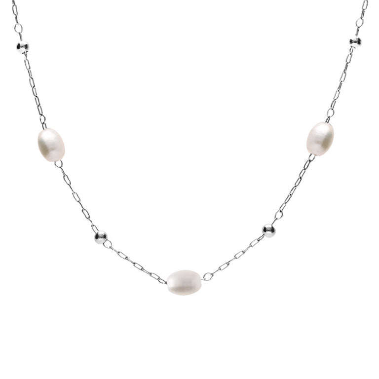 Ovale Halskette – Silberstahl | Azuline Ansicht 2