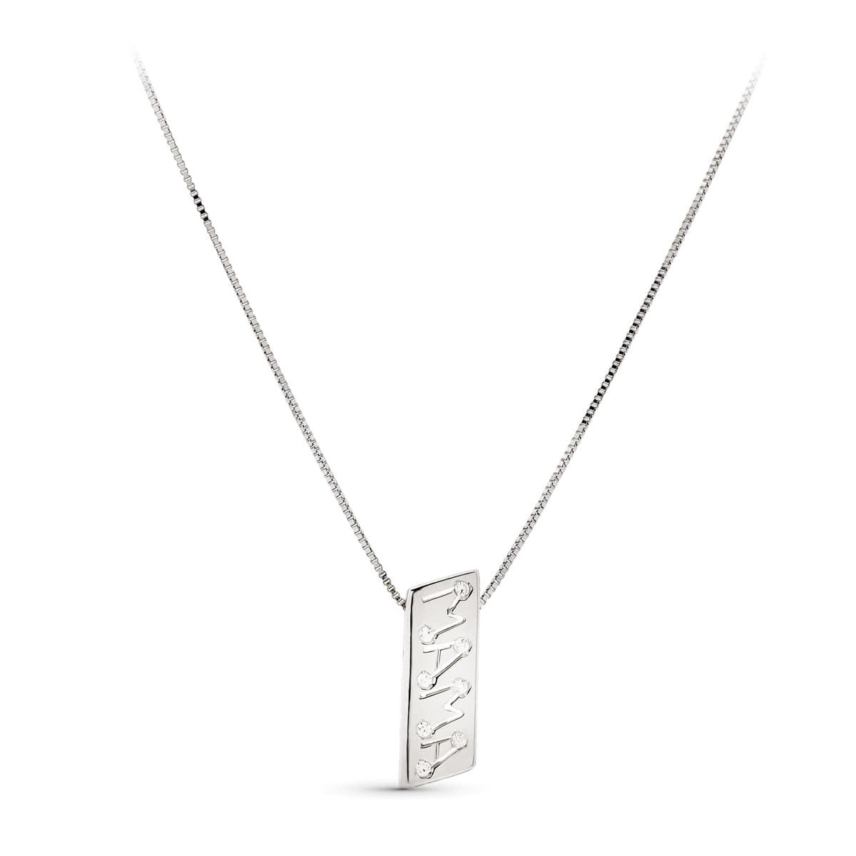 Pendentif Mère Rectangulaire en Or Jaune 18K avec Zircone