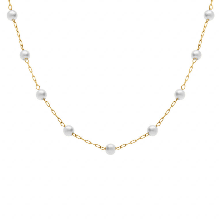 Perlenkette – Goldener Stahl | Azuline Ansicht 2