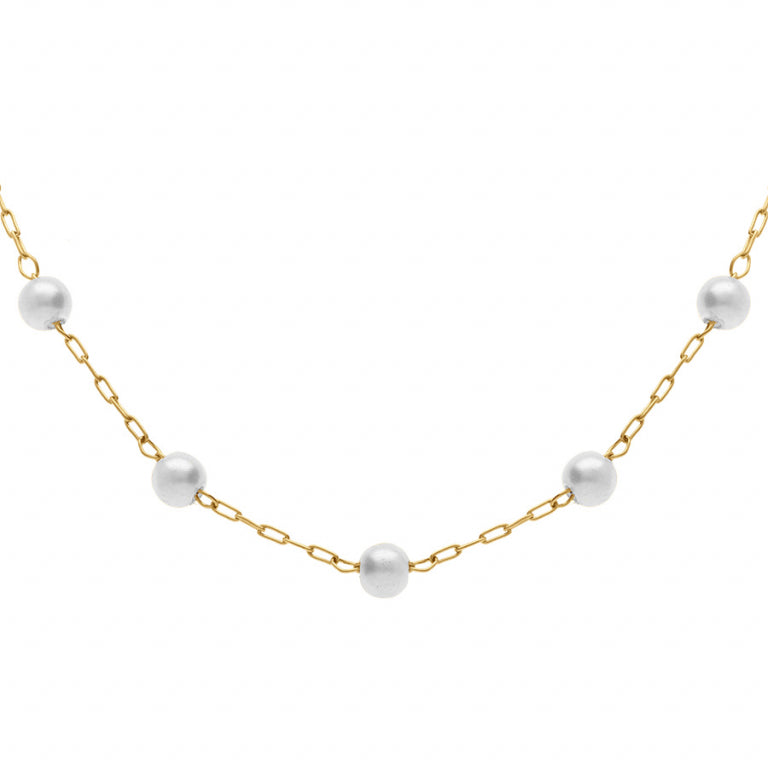 Perlenkette – Goldener Stahl | Azuline