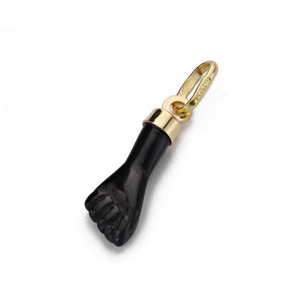 Pandantiv din aur de 18K Mână 3 mm Negru