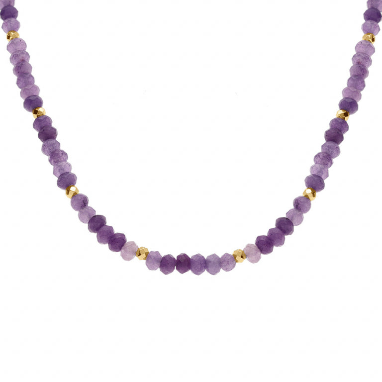Amethyst-Kugel-Halskette – Goldener Stahl | Azuline