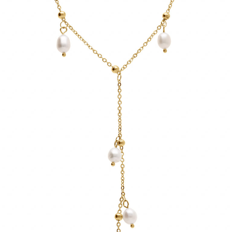 Perlenkette – Goldener Stahl | Azuline