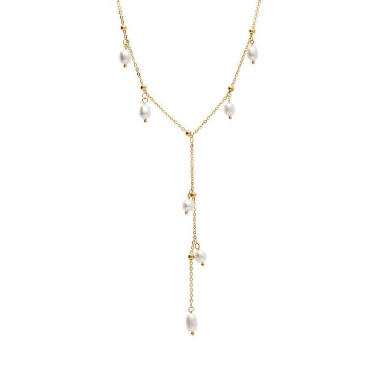 Perlenkette – Goldener Stahl | Azuline Ansicht 2