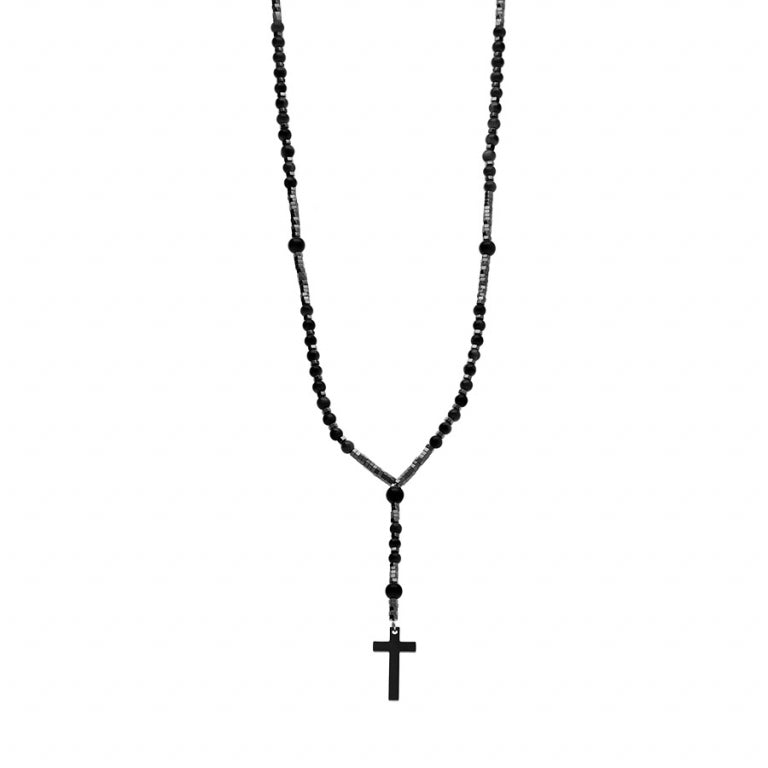 Collana Rosario – Acciaio Argentato | Azuline vista 2