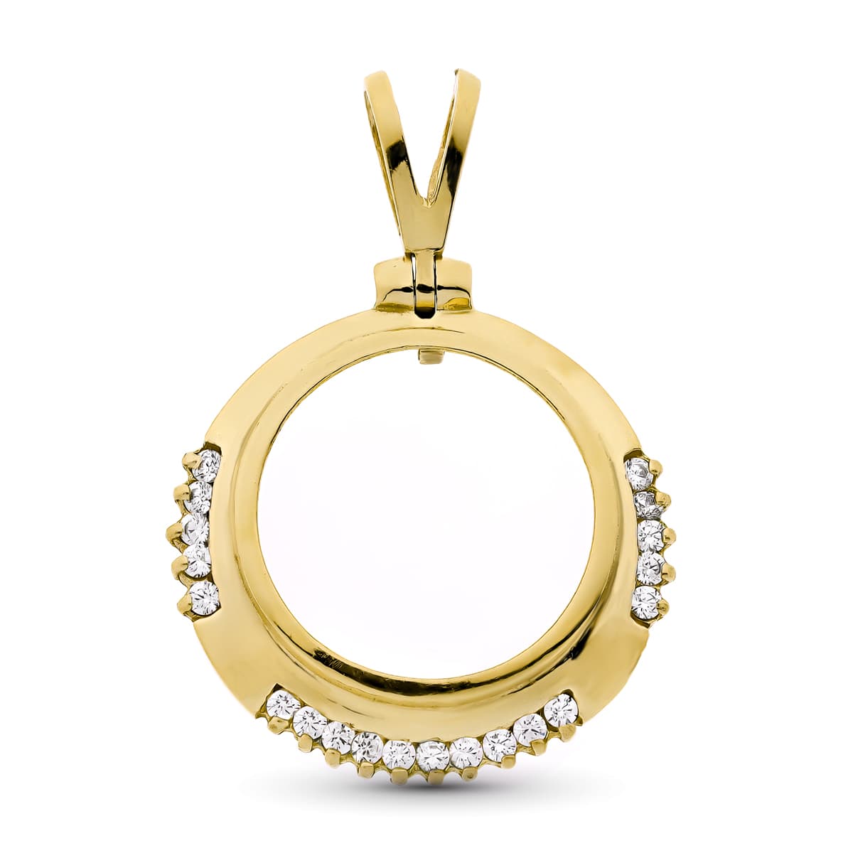 Madeni Para Kolye 18K Sarı Altın 19 mm 20 Daire