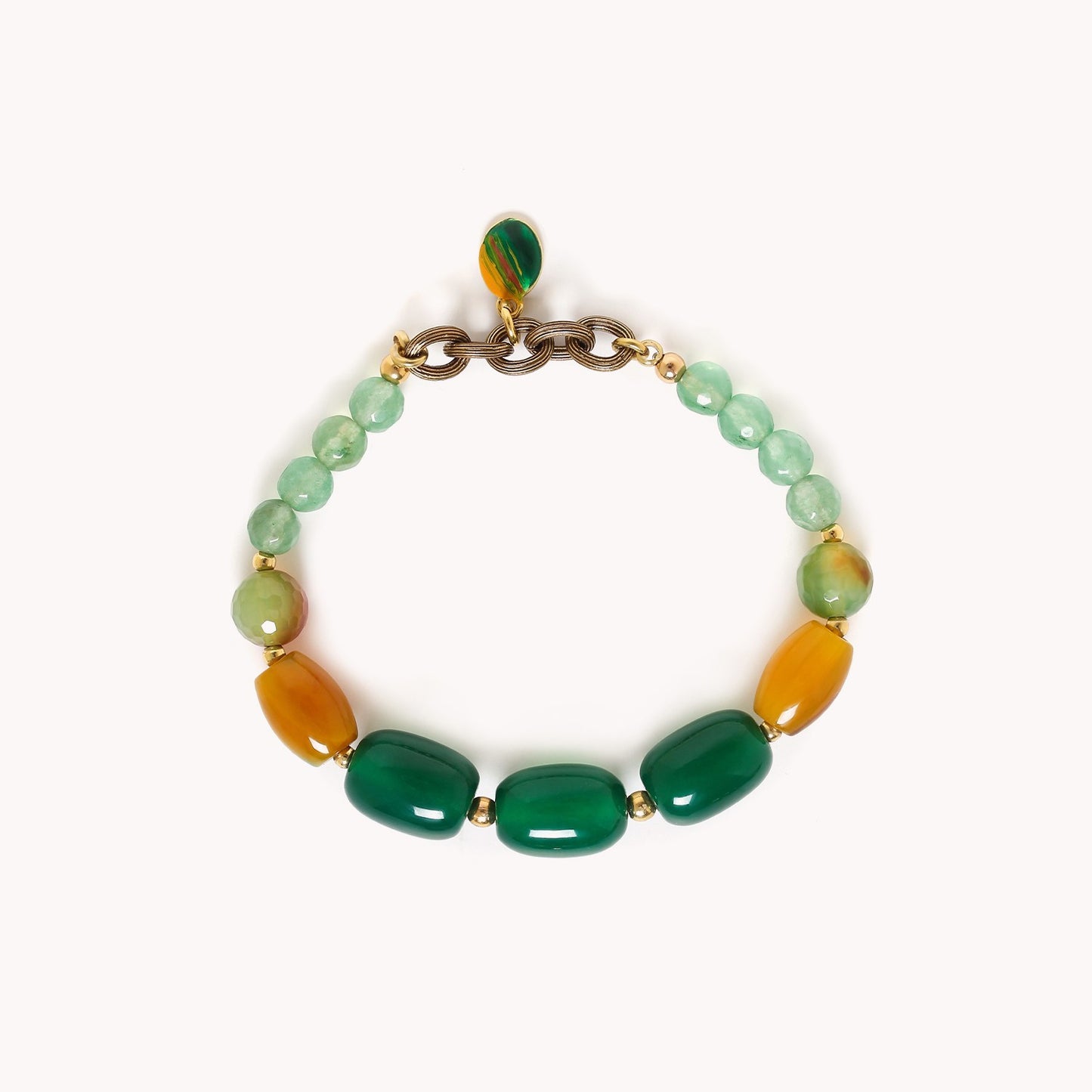 Agata Verde - Petit Modèle - Bracelet Extensible - Nature Bijoux