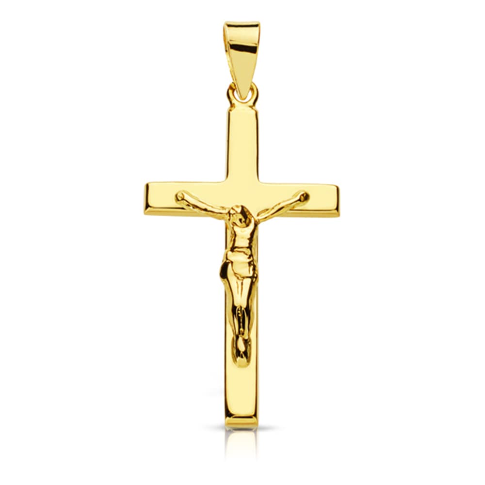 Croix en Or Jaune 18K avec Christ 27X15 mm