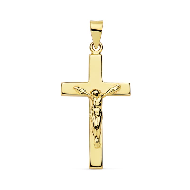 Christuskruis 18K geel goud 23X12 mm