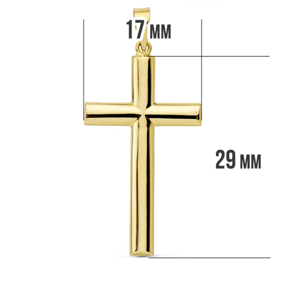 Kryds 18K Gul Guld Glat Træ Oval 31X17 mm