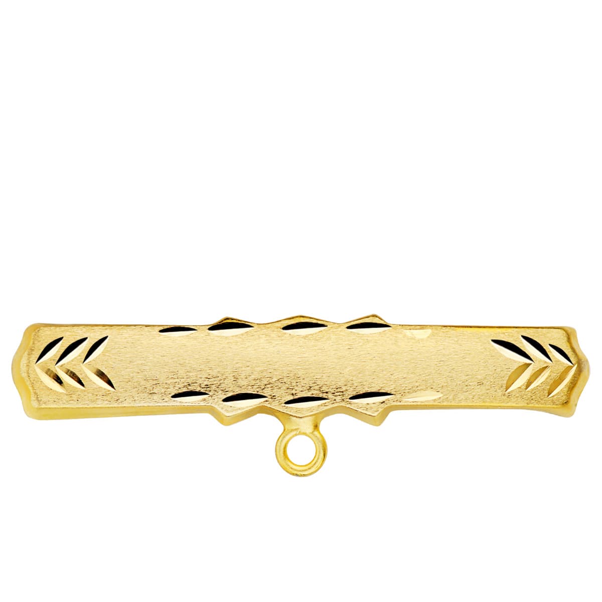 Udskåret Pin i 18K Gul Guld 30X6 mm