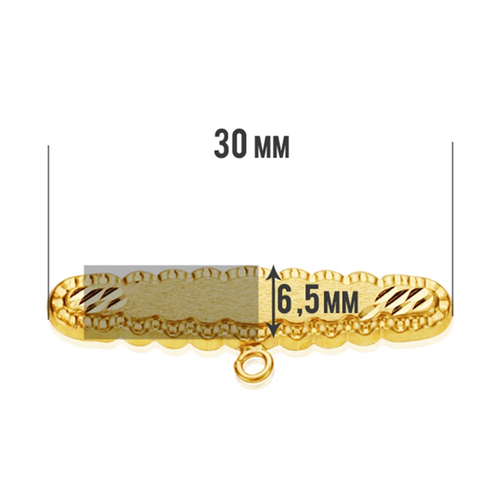 9K Gold Diamond Baby Pin 30X6.5 mm