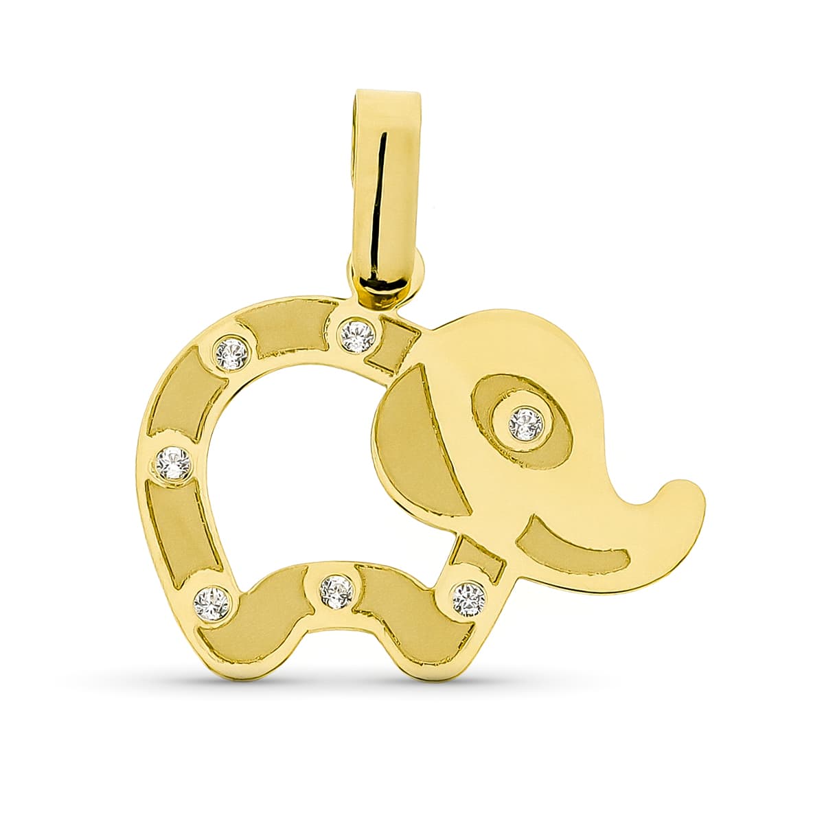 18K gult guld Laser elefanthänge 20X16 mm