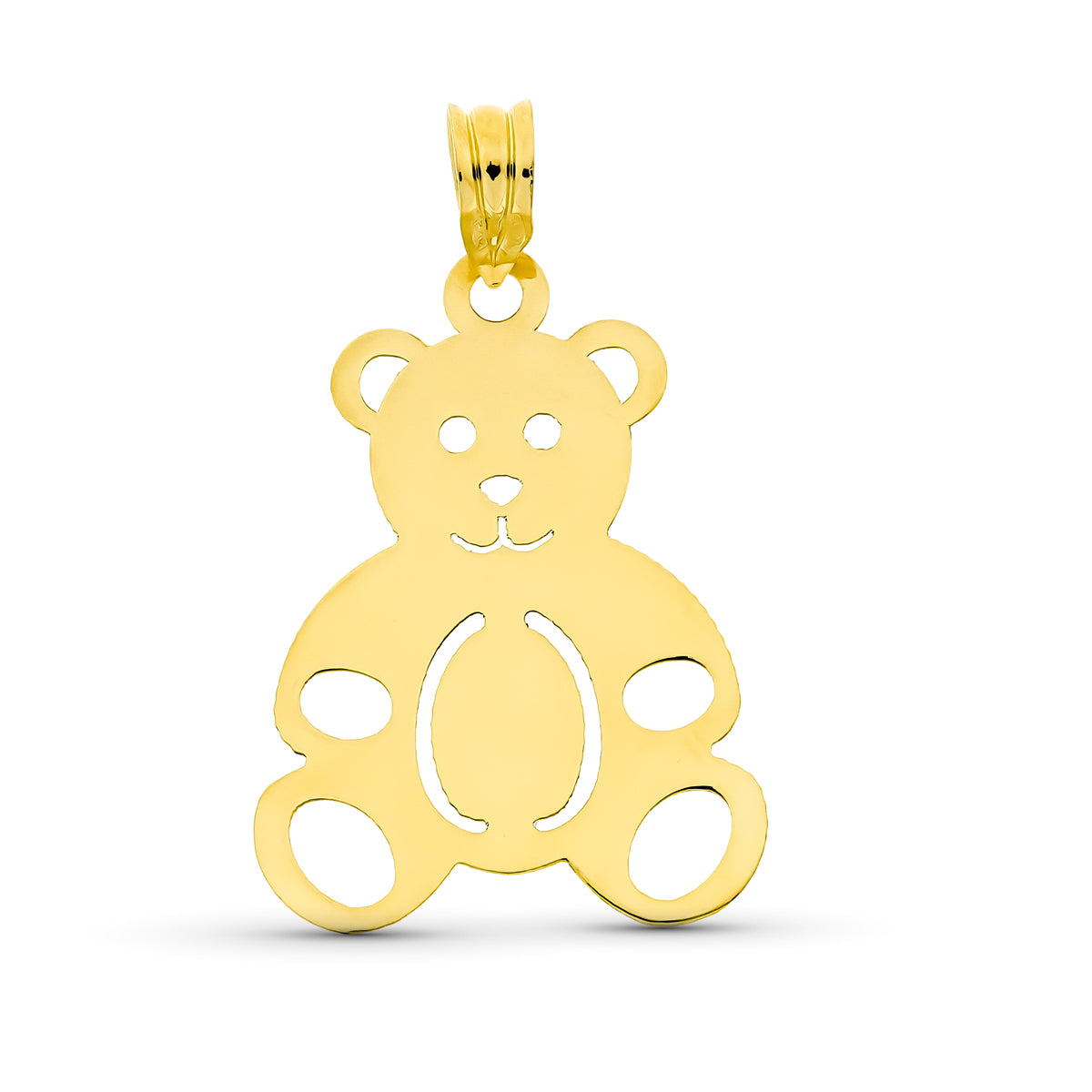 18K Yellow Gold Laser Bear Pendant 30X21 mm