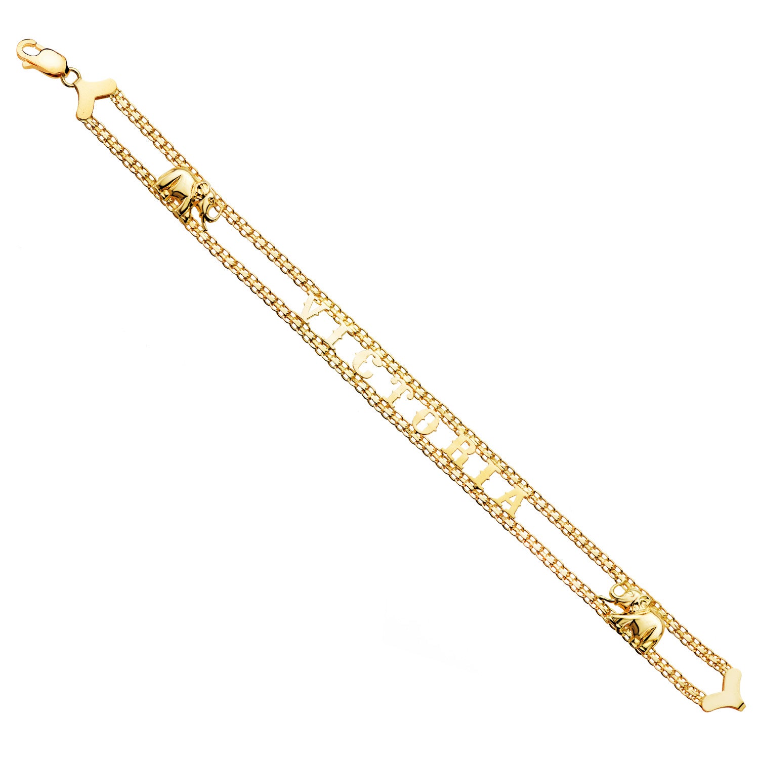 18 Ayar Sarı Altın Fil İsimli Bileklik Genişlik: 10MM Uzunluk: 19CM