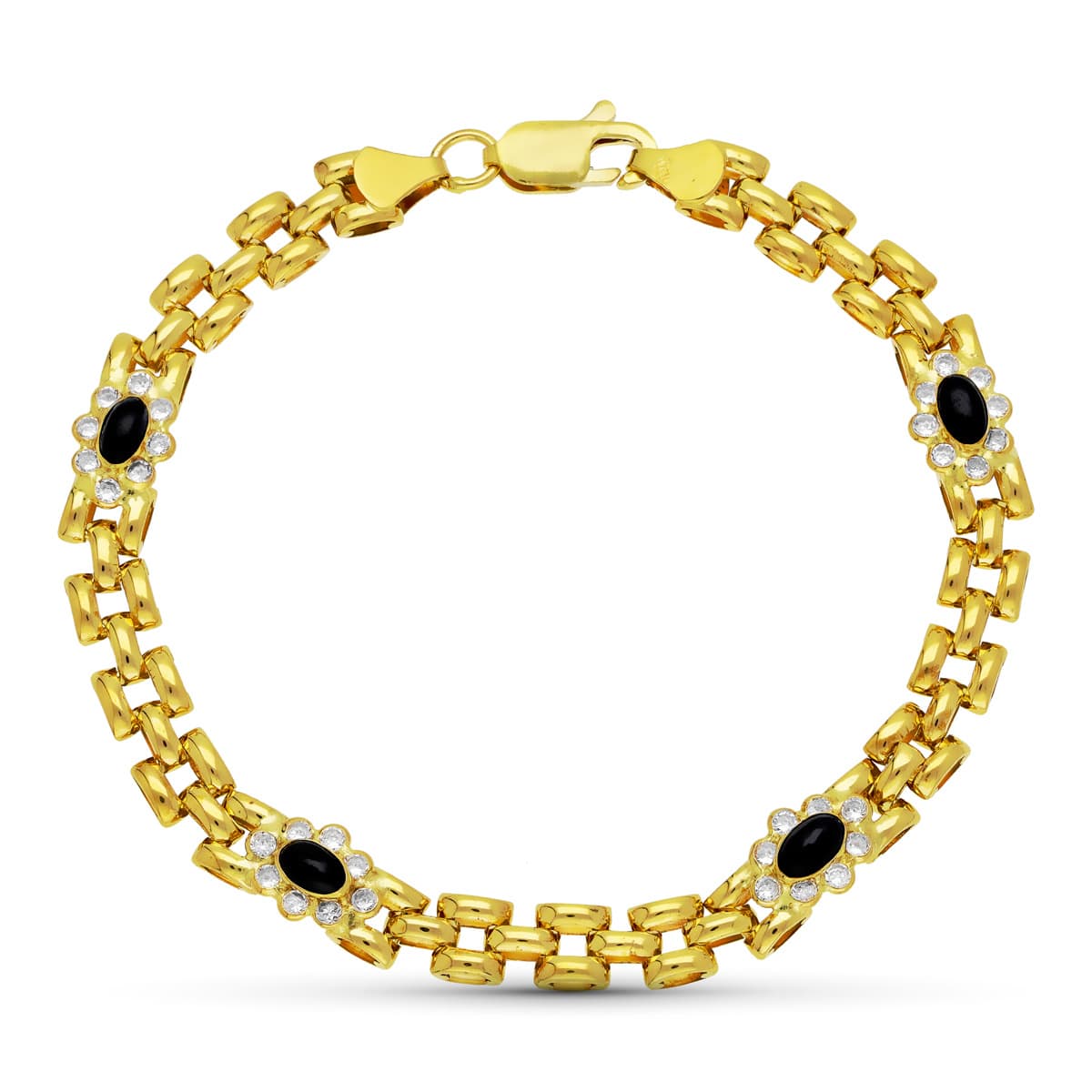 18K イエロー ゴールドとジルコンのブレスレット