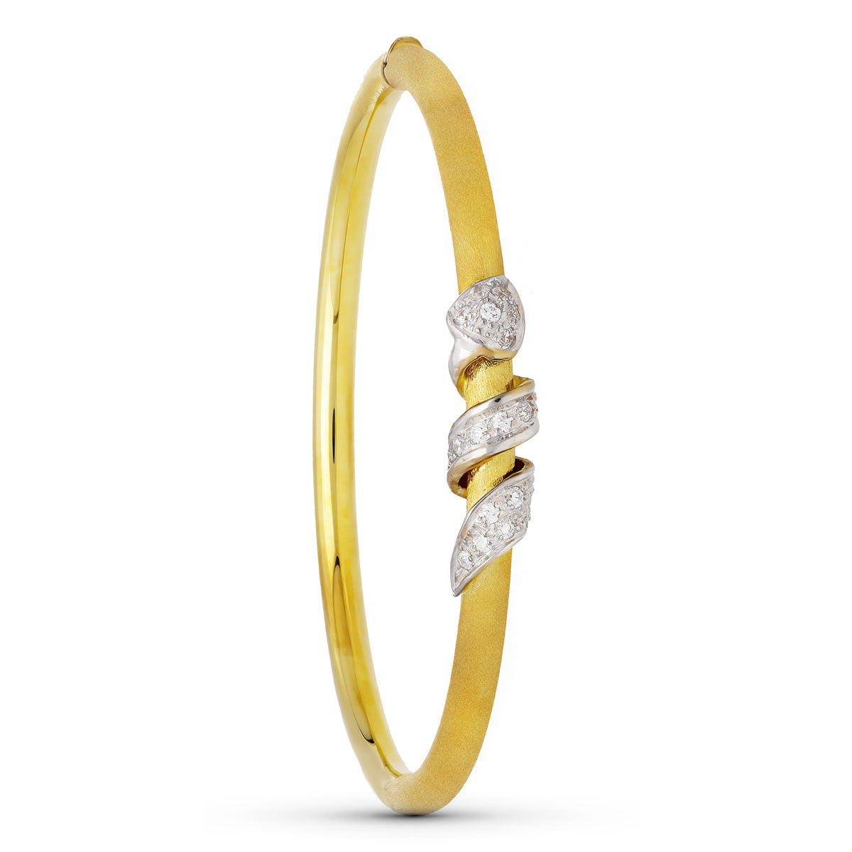 18K Bracelet Or Bicolore avec Pierres