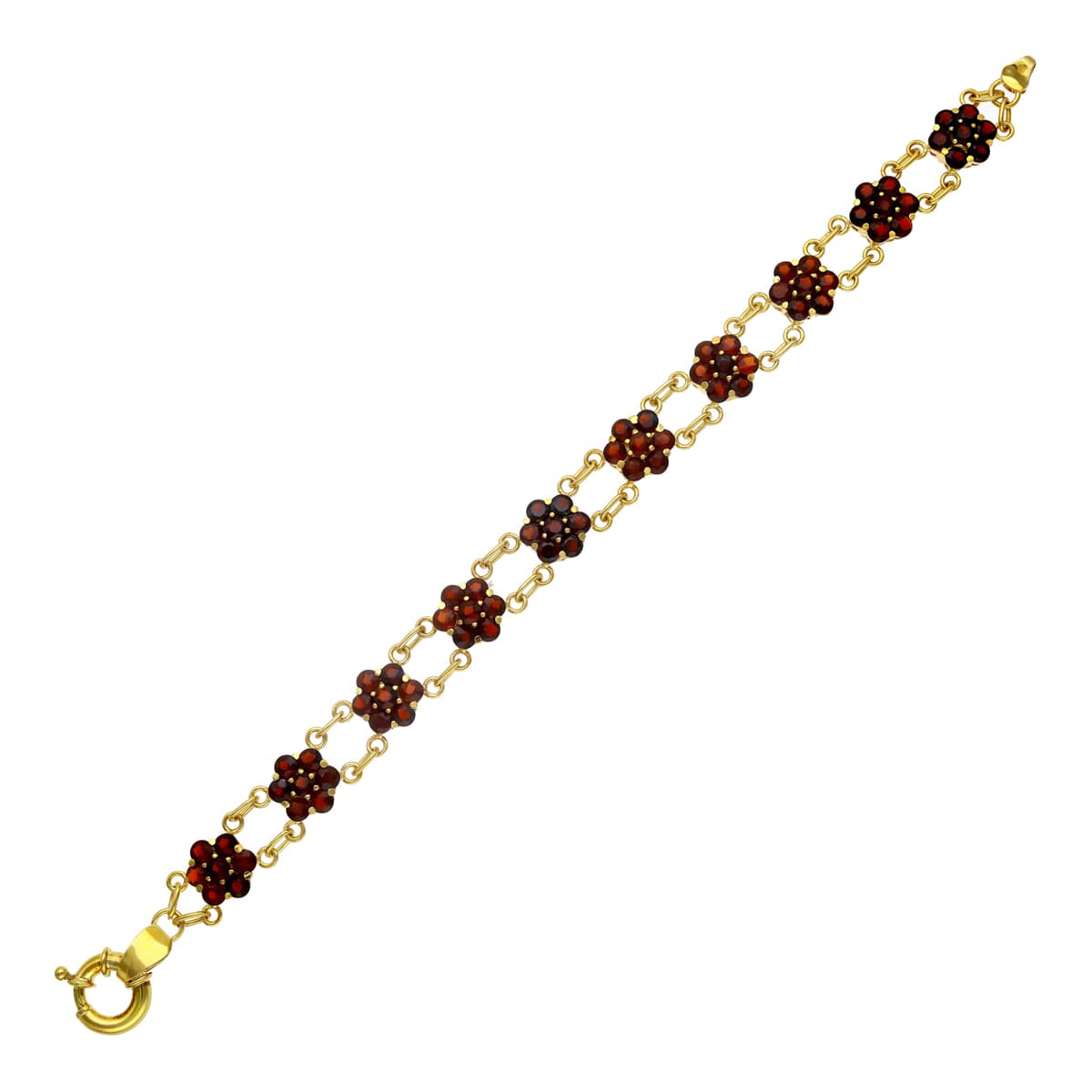 18K Bracelet Or Jaune Grenats