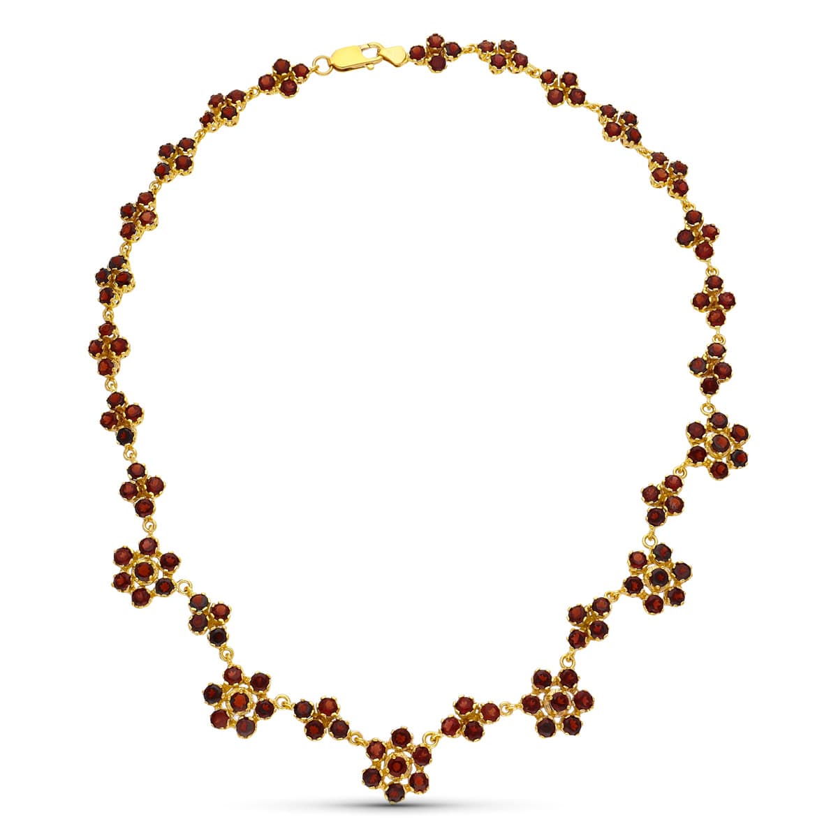 Colar de diamante granada em ouro amarelo 18K