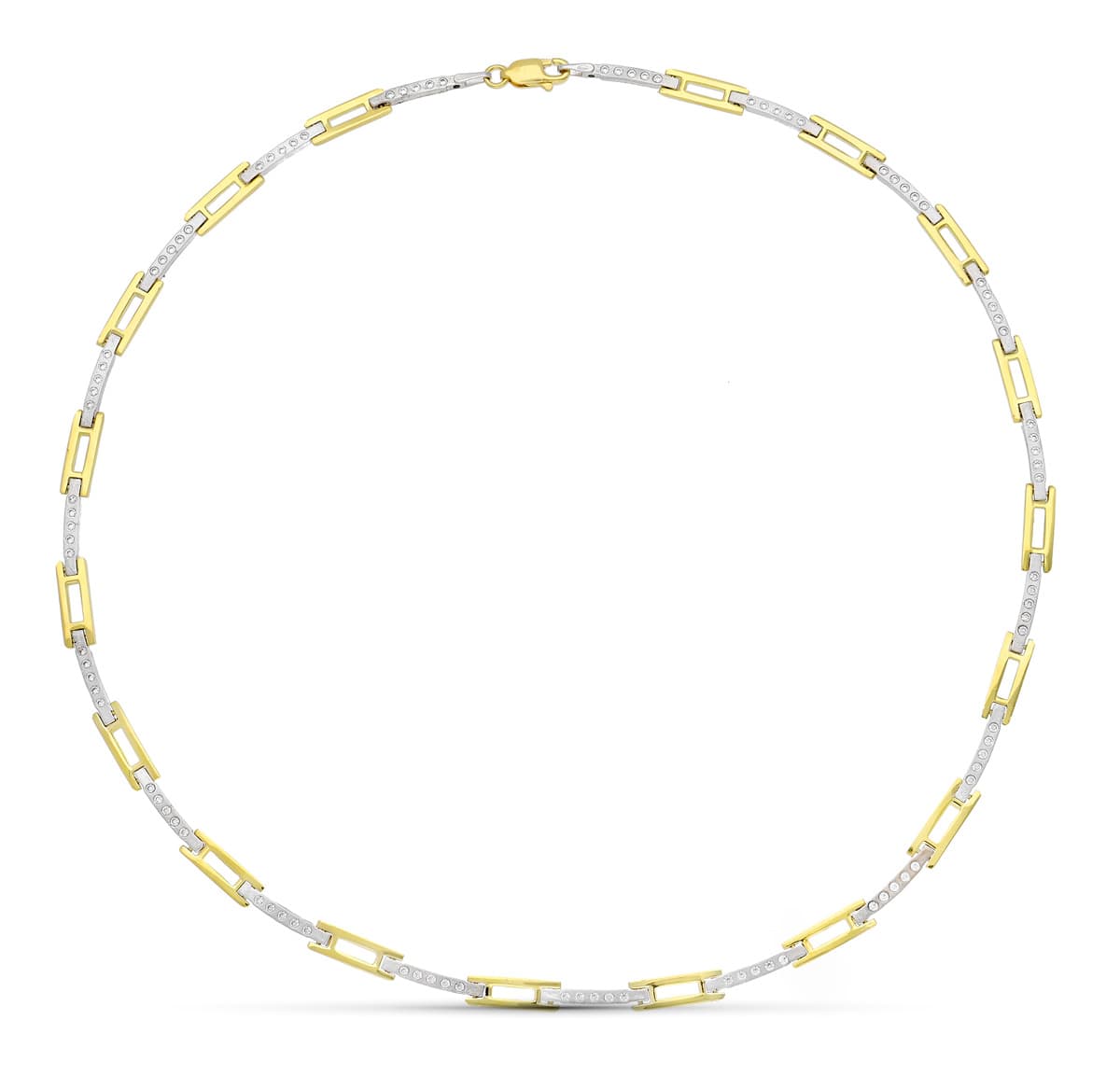 18K gull To-tone Zircons halskjede