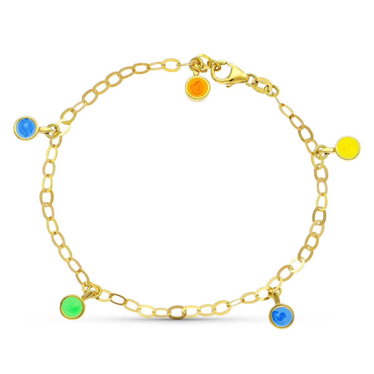 18K Gul Guld Armbånd Farver 18 Cm