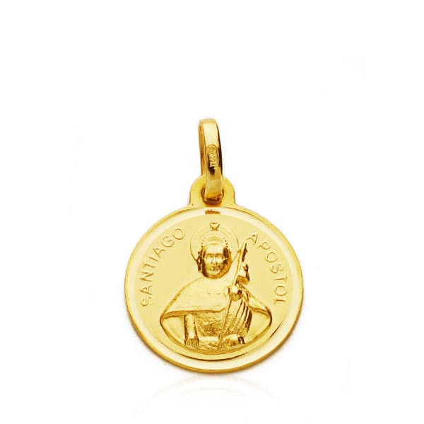18K Yellow Gold Saint Jacques Medal 18 mm