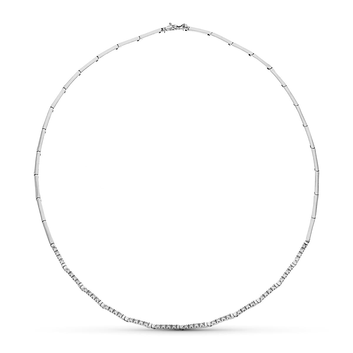 18K hvidguld Zirkoner Halskæde 45 Cm
