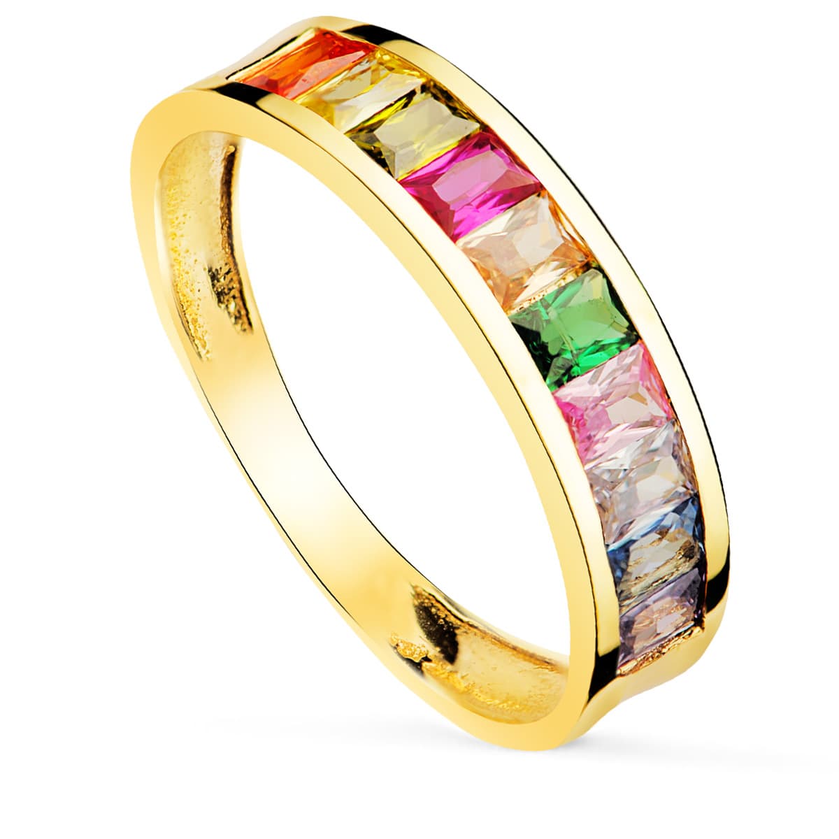 18K Gul Guld Zirkon Ring 4,00 mm