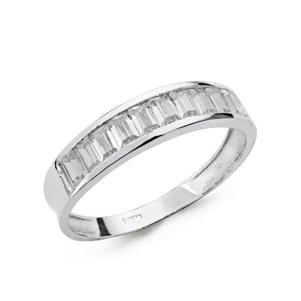 18K hvidguld ring Zirconia stænger 45 mm