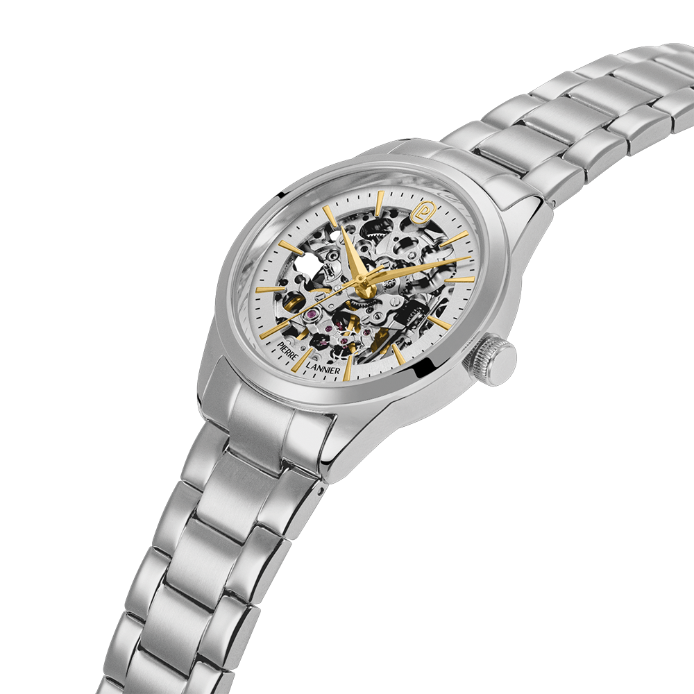 Montre femme Pierre Lannier THEA 143H621 – cadran argenté bracelet acier argenté – vue 3
