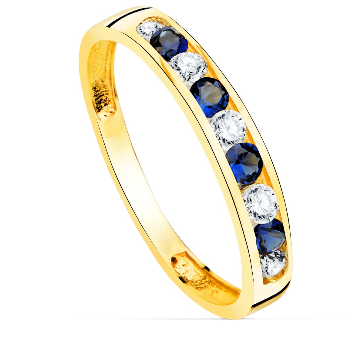 Anillo Oro Blanco 18K Circonitas